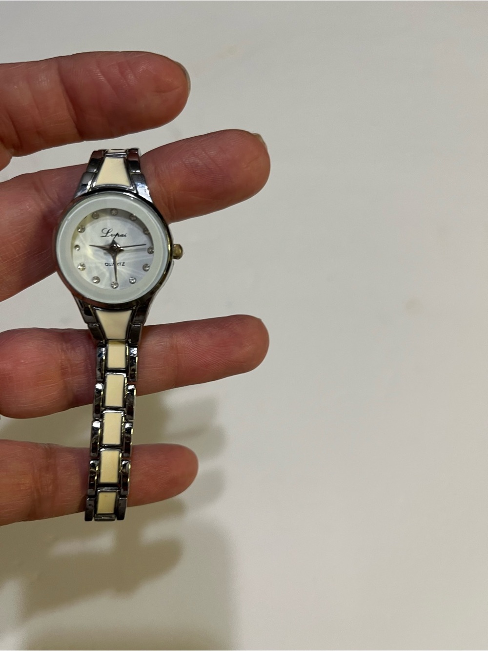 White Ceramic-Inlay Women's Bracelet Watch